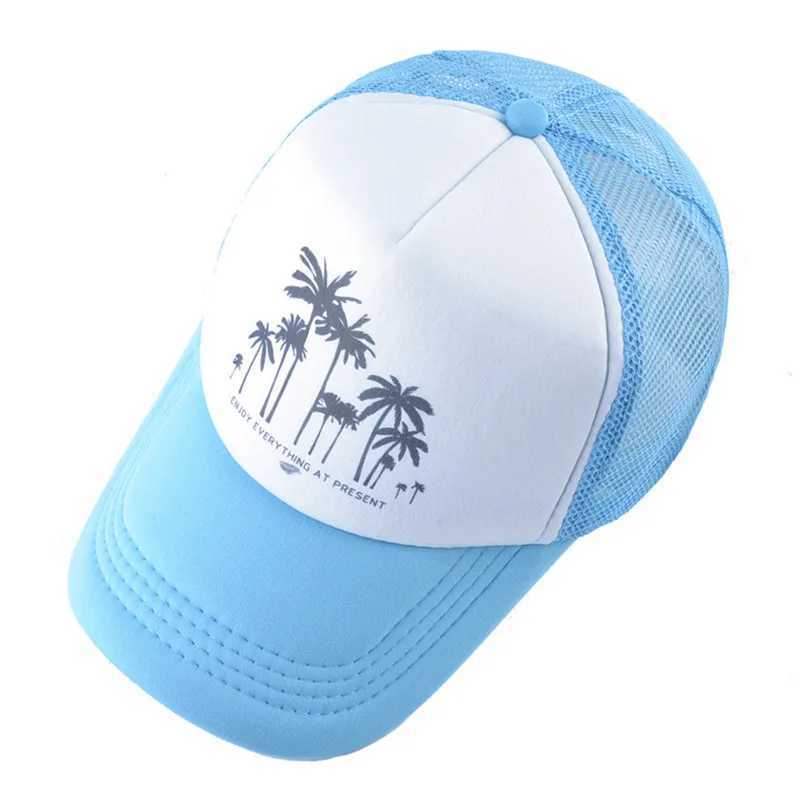 Beach Style Coconut Tree Mesh Baseball Cap Summer Outdoor Sport Trucker Caps Men Women Brand Hip Hop Snapback Gorra Casquette W250614