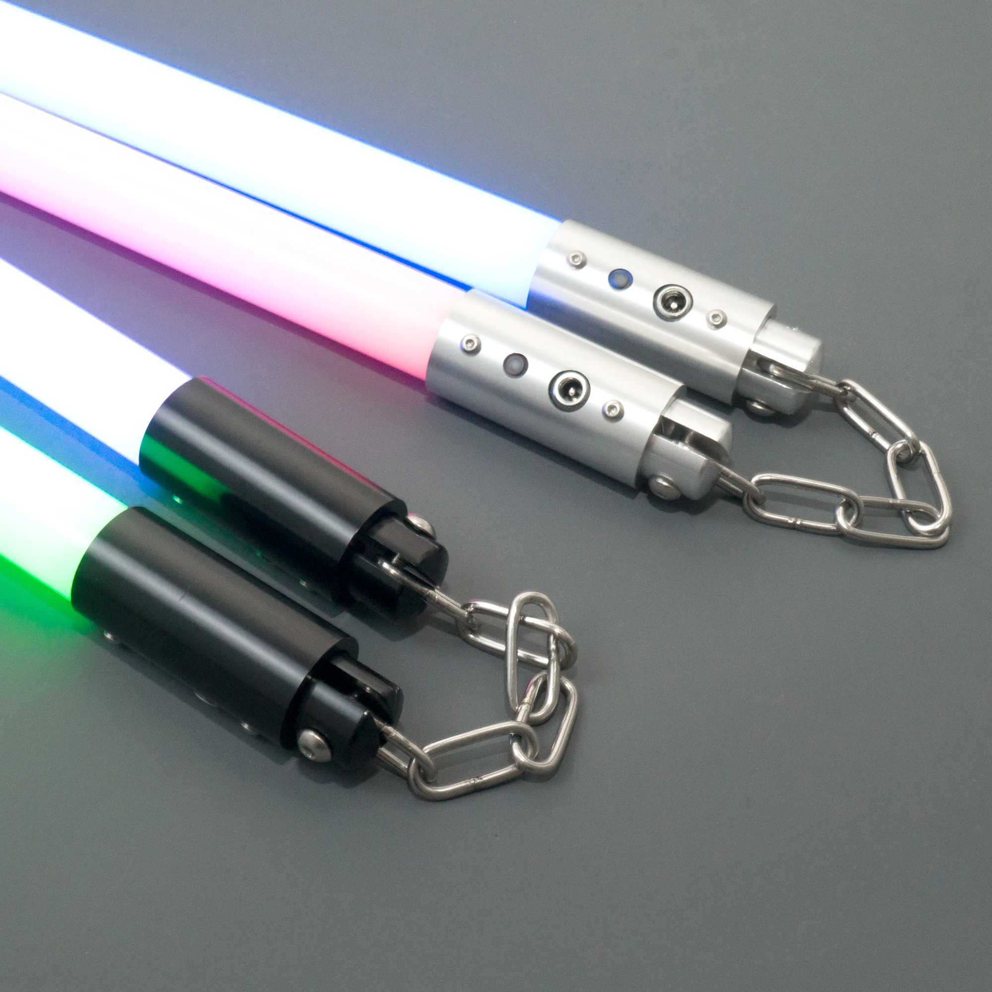 sabers Nunchucks Metal pixel Lightsabers 35cm Length 7 color changes Heavy Dueling Cosplay Toy Y250614