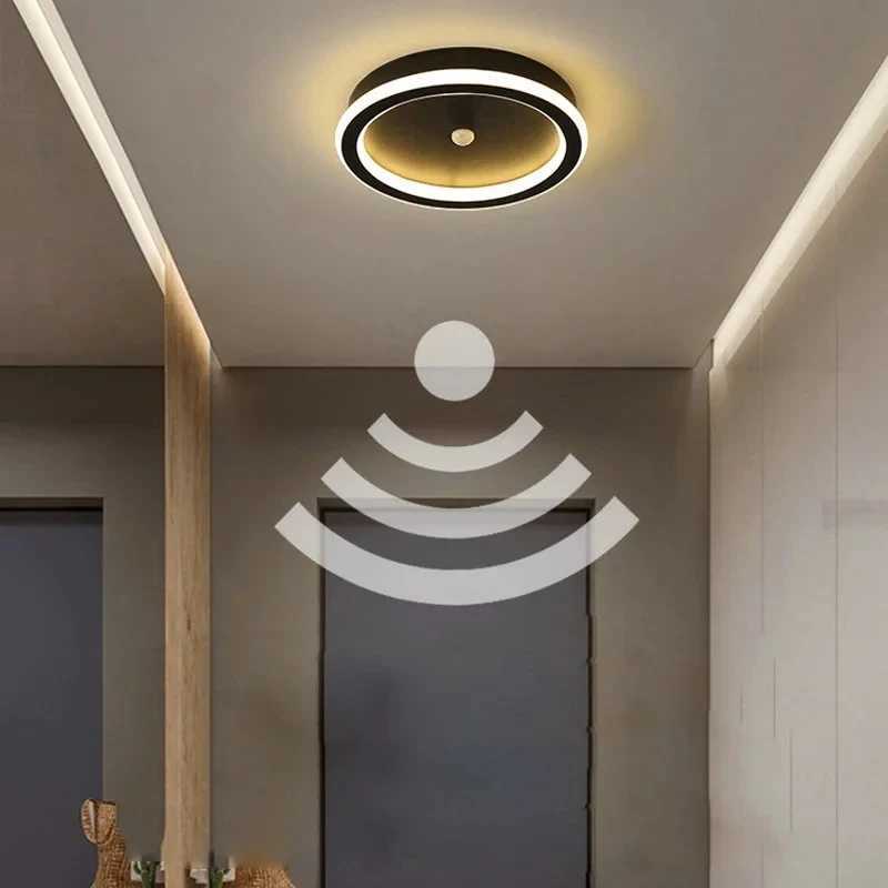 Black PIR Motion Sensor Ceiling Lamps for Bedroom Living Room AC85-265V Indoor Induction Ceiling Lights Decor for Corridor Aisle XJ2500613