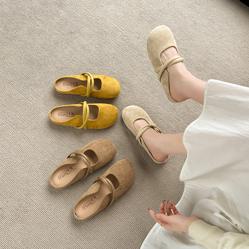 Ddmyoutdoor Soft Sole Closed Toe Women Outdoor Wear New Spring Flat Lazy Maternity Slip On Half Slippers For Summer Outdoor Shoes