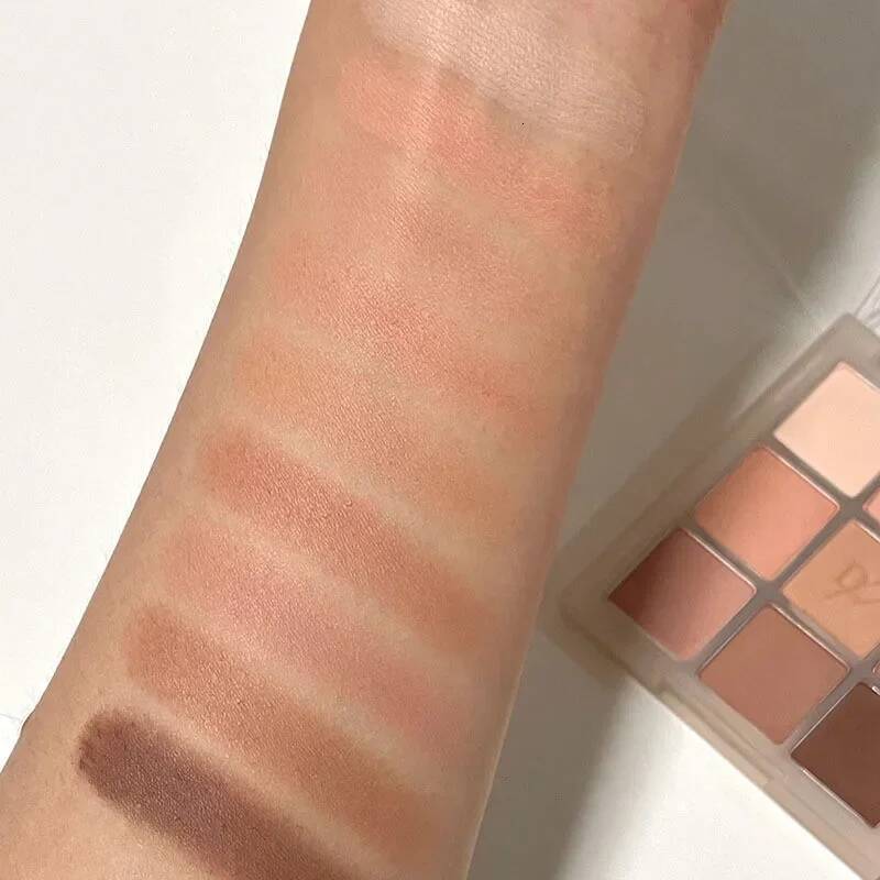 DIKALU New Nine-color Palette Rose Pink Color Pearly Matte Glitter Eyeshadow Shiny Shadow Long-lasting Eye Makeup