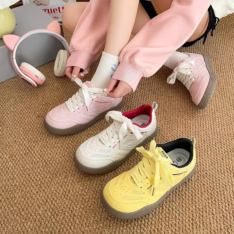 Ddmysports Dexun Double Mesh Sneakers Ugly Cute Autumn New Chic Niche Breathable Sports Agan White Shoes Flat Round Toe Outdoor Shoes