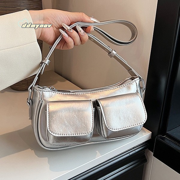 Korean Niche Underarm for Women Summer 2024 New Fashion Motorcycle High-end Versatile Handbag Crossbody Bag ddmynov