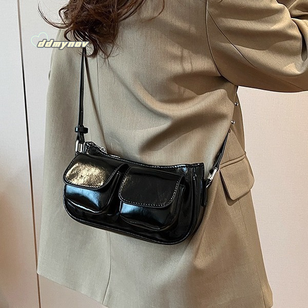 Korean Niche Underarm for Women Summer 2024 New Fashion Motorcycle High-end Versatile Handbag Crossbody Bag ddmynov