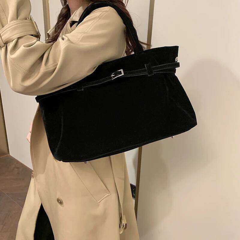 Veet Big Top-Handle Bags For Women 2024 Winter Latest Designer Handbags Pure Color Large Capacity Shopper Totes Female