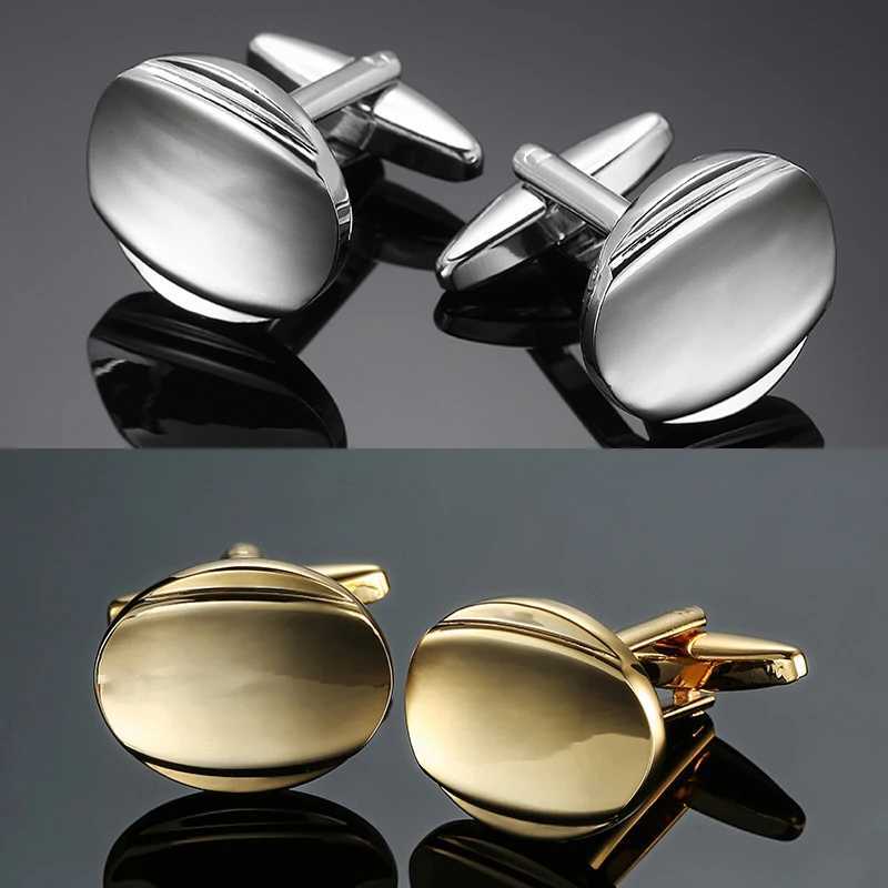 Mens French shirt cufflinks copper material oval cufflinks fashion brand clothing accessories wholesale XJ250614