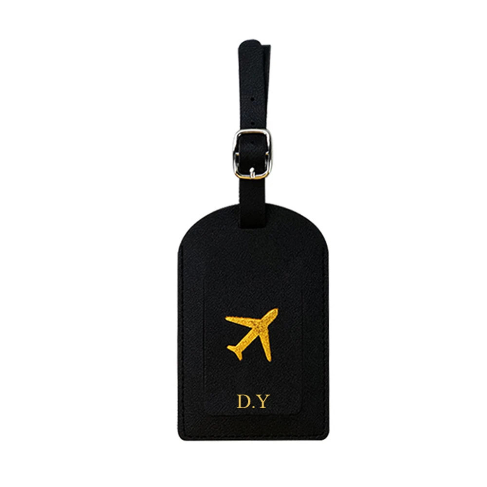 Luxury Gold Airplane Luggage Tag Custom Name Suitcase Address ID Label Personalize Initials Gift Women Men Travel Accessories 250614