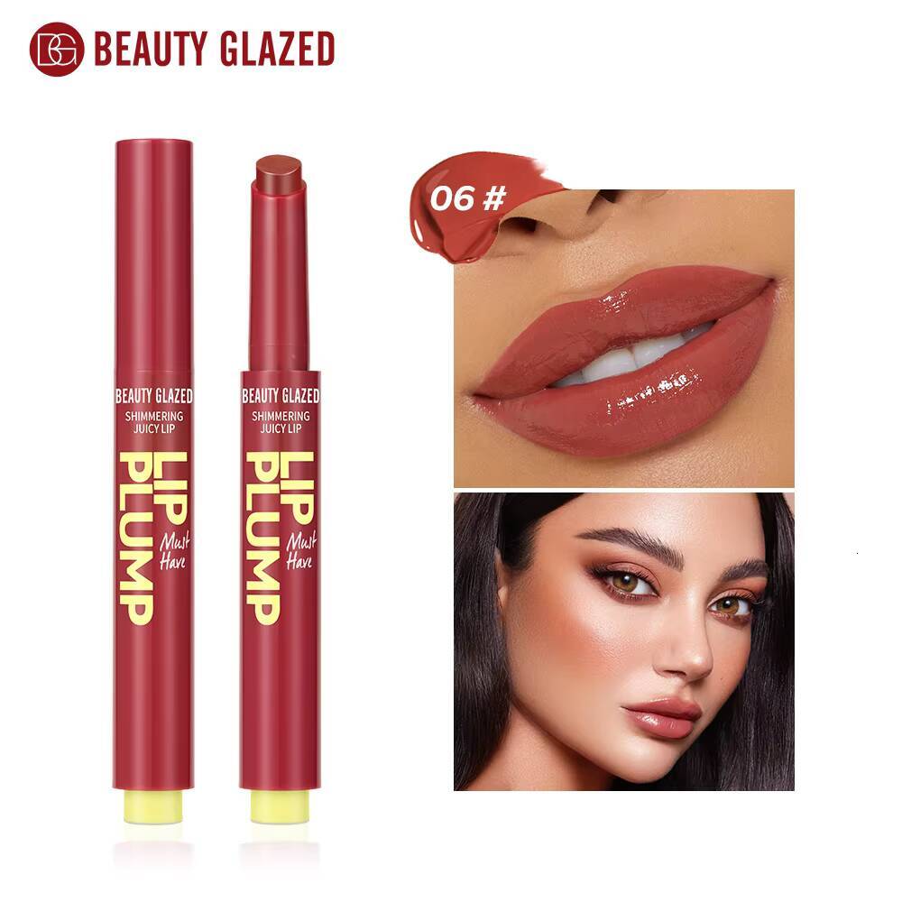 Beauty Glazed Shimmering Juicy Lipstick Glossy Plump Long Wear Bare Lightweight Moisturizing Lip Plumper happy