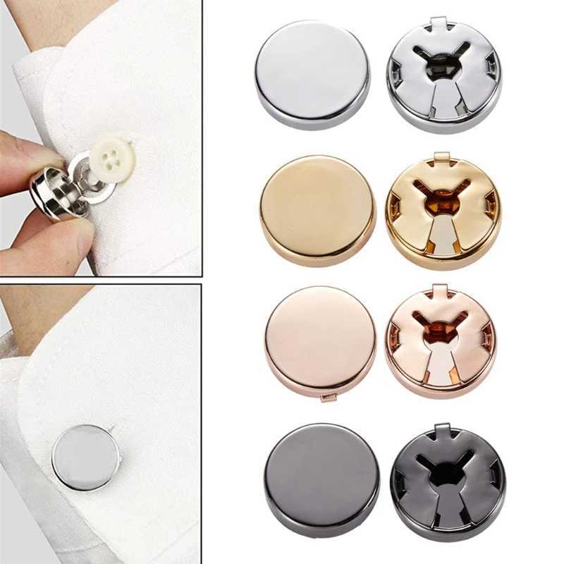 1 Pair Brass Round Cuff Button Cover Cufflinks for Wedding Formal Shirt Mens Formal Button Covers Imitation CufflinksXJ250614