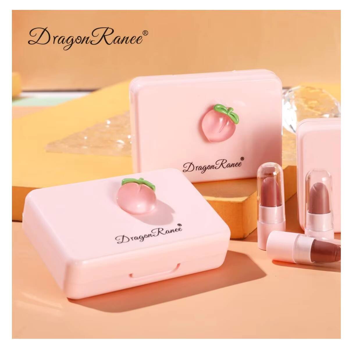 Five Set, Long-Lasting Matte, Suitable for All Skin Types, Non-Fading Delicate Fruity Texture, Portable Travel Size Makeup Lipstick happy