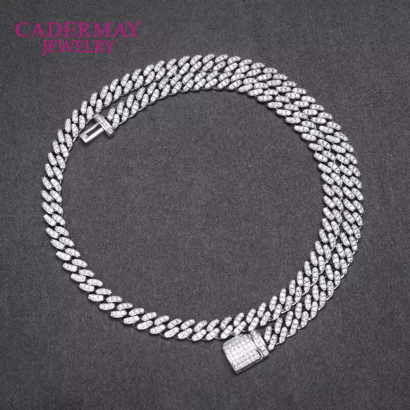 Custom Moissanite Hip Hop Jewelry 925 Silver D VVS 6mm Width One Row Moissanite Cuban Link Chain Rapper Style Wholesale Price