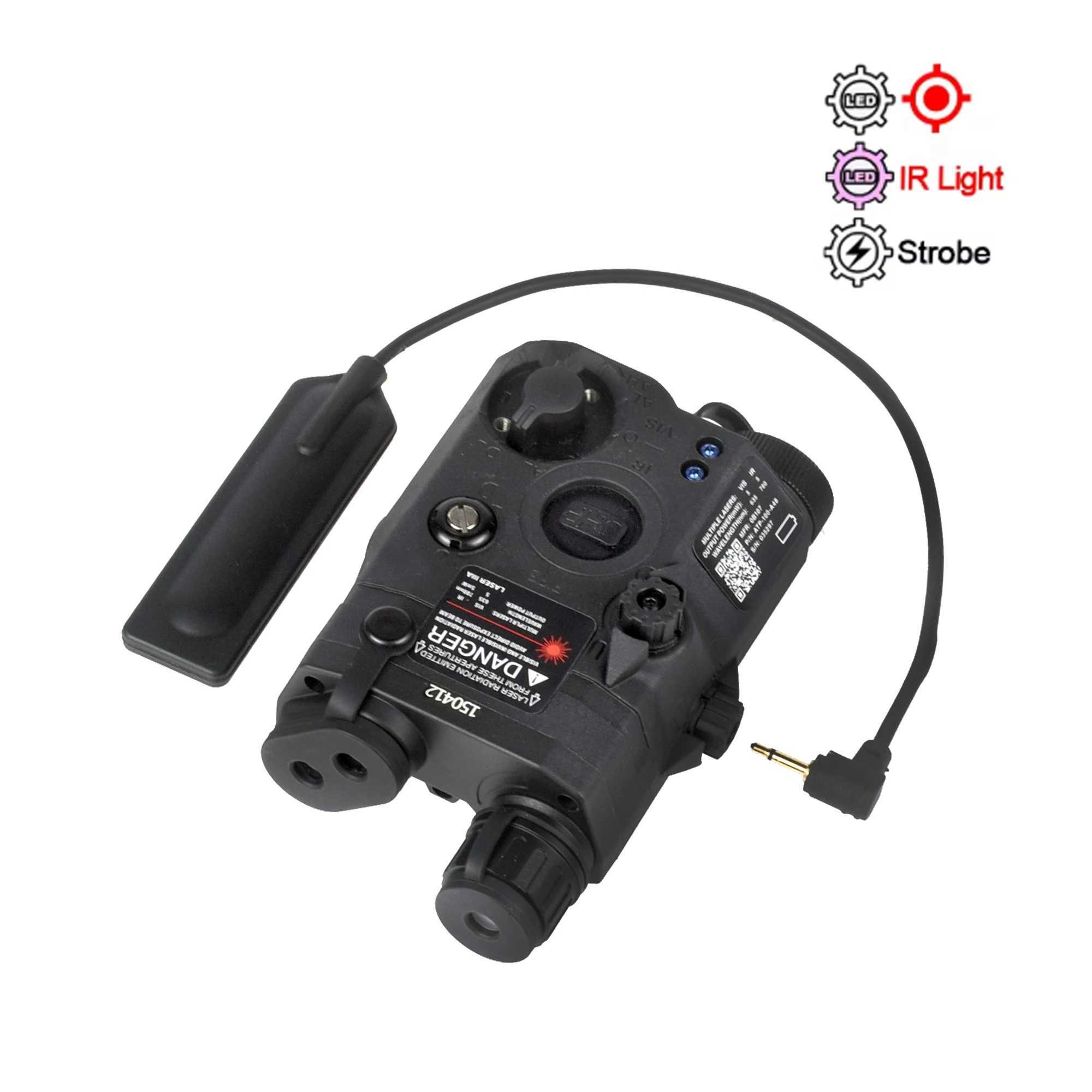 Tactical Airsoft PEQ-15 PEQ15 LA5C Red Dot Green Blue IR Fill Light Laser Indicator Weapon Scout Light LED Strobe Flashlight PEQXJ250613