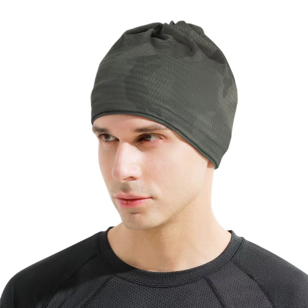 Men Cooling Ice Silk Sun Protection Skull Cap Breathable Quick Dry Stretchy Headband for Cycling Outdoor Sports & Summer Workout