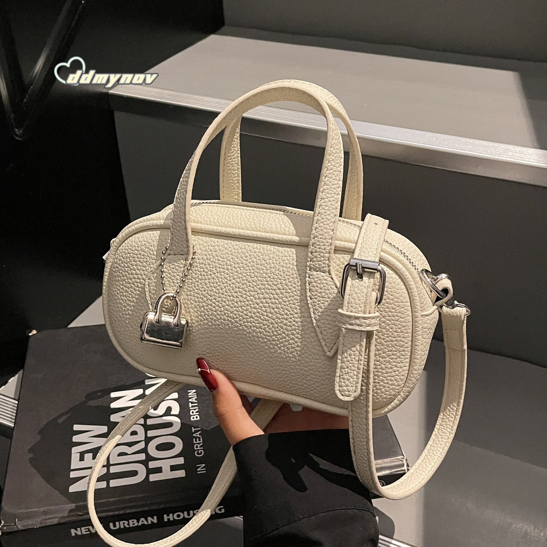 Korean Style INS Handheld Bowling Ball for Women 2025 New Summer Versatile Crossbody Commuter Small Square Bag ddmynov