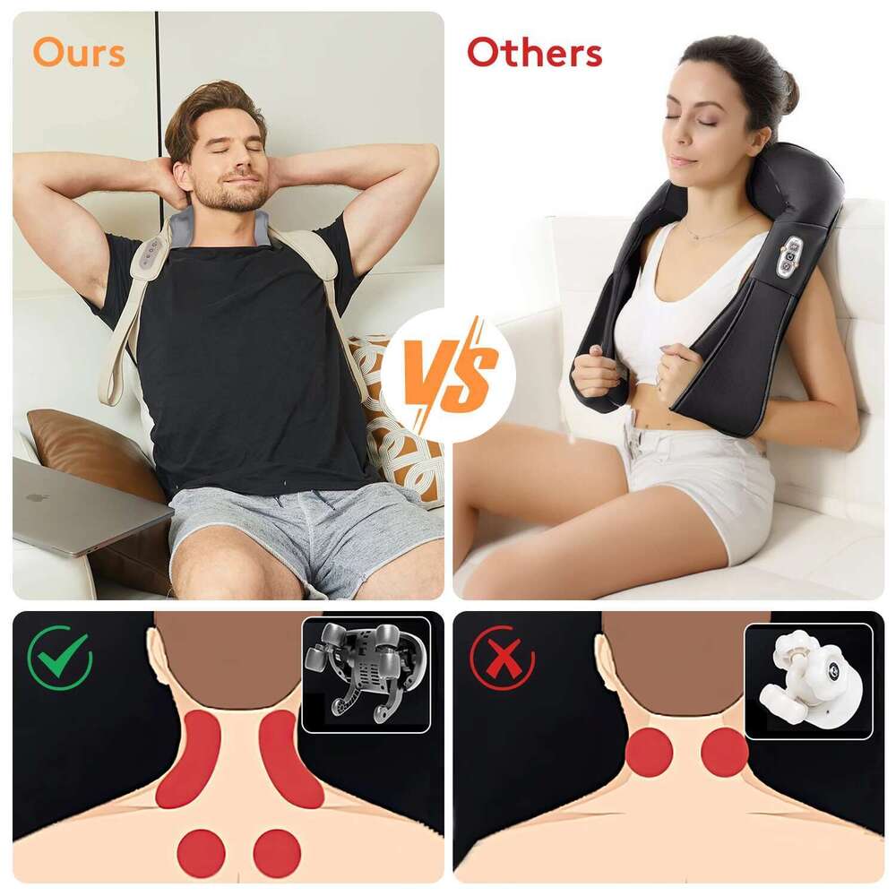 Mebak Electric Cervical Trapezius Muscle Shoulder Neck And Back Massager Wireless Full Body 4D Kneading Massage Hine