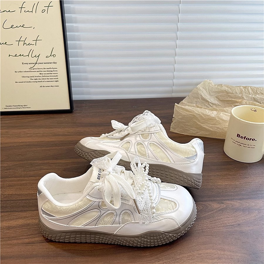 Ddmysports Ballet Style German Training For Women New Spring Summer Mesh Breathable White Shoes To Match Skirts Versatile Casual Sneakers Outdoor Shoe