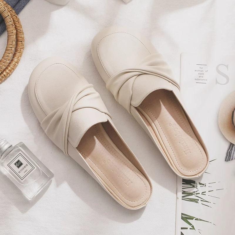 Ddmyoutdoor Spring New Backless Lazy Internet Celebrity Closed Toe For Flat Outdoor Half Slippers Women Outdoor Shoes