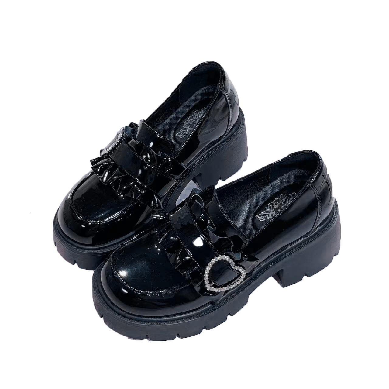 Ddmysports Mary Jane Round Toe Petite Women New Fashion Sweet Bow Thick Sole Chunky Heel Versatile Little Leather Shoes Outdoor Shoes