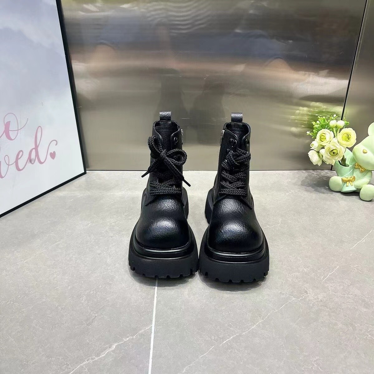 Ddmysports Platform Martin British Style Chunky Heel Women S Autumn New Versatile Short Boots Outdoor Shoes