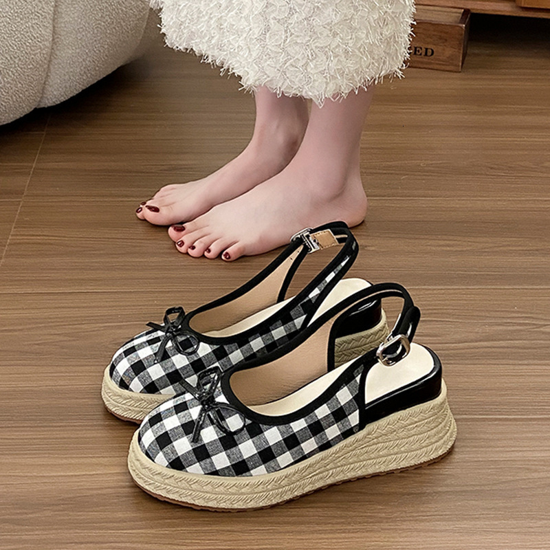 Ddmysports Summer New Style Woven High End Closed Toe Mary Jane Thick Soled Sandals Fisherman Shoes Outdoor Shoes