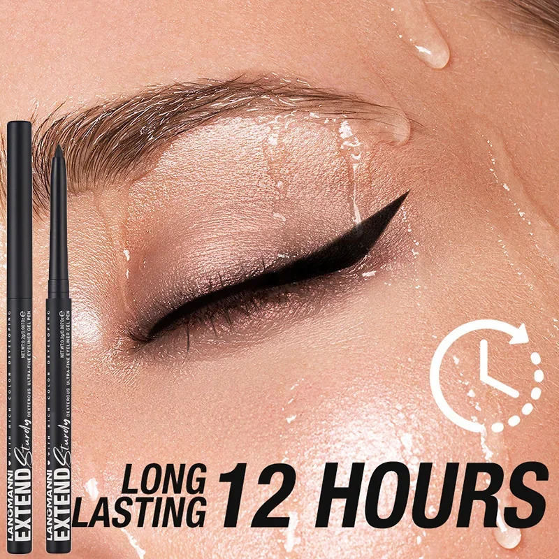 2 in 1 Eye Liner Eye Shadow Pencil Waterproof Lasting 12 Colors Rotating Black Matte Eyeliner Glue Pen Makeup for Eyes Cosmetics 250614