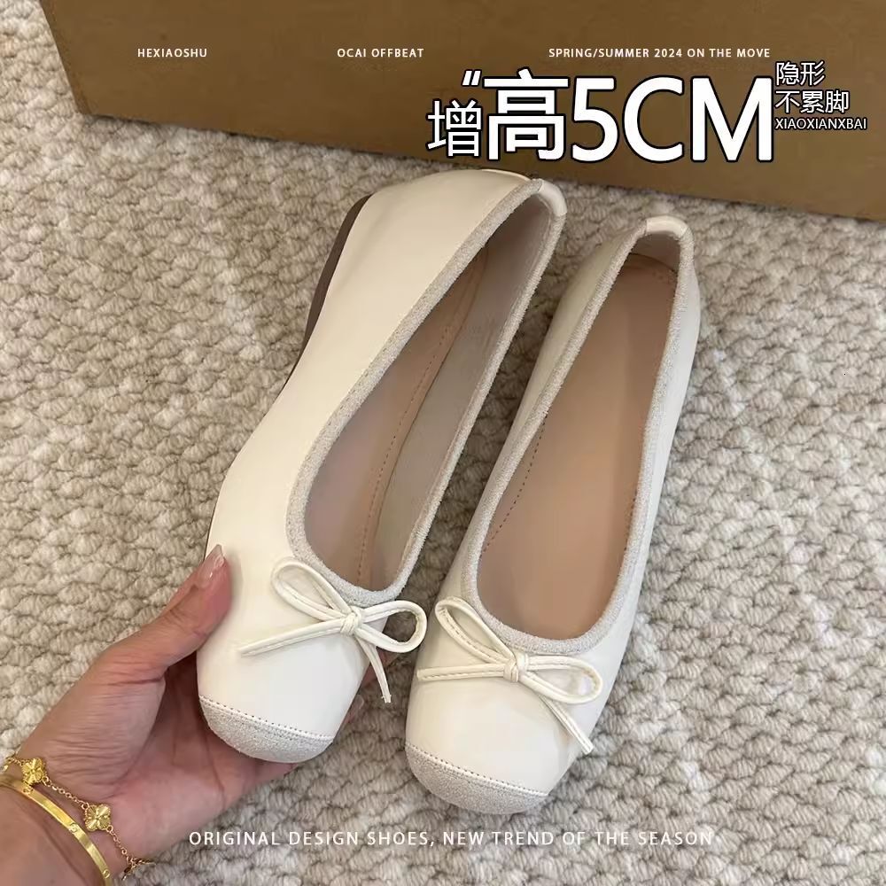 Ddmyoutdoor Ddmyoutdoor Petite Height Increasing Square Toe Red Flat Shoes For Women Summer New Bowknot Ballet Style Loafers Outdoor Outdoor Shoes