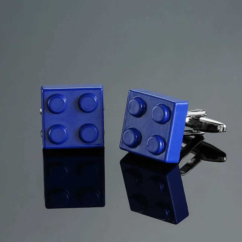 High quality mens French shirt cufflinks classic multi-color building block cuffs buttons business suit accessory jewelry gift XJ250614
