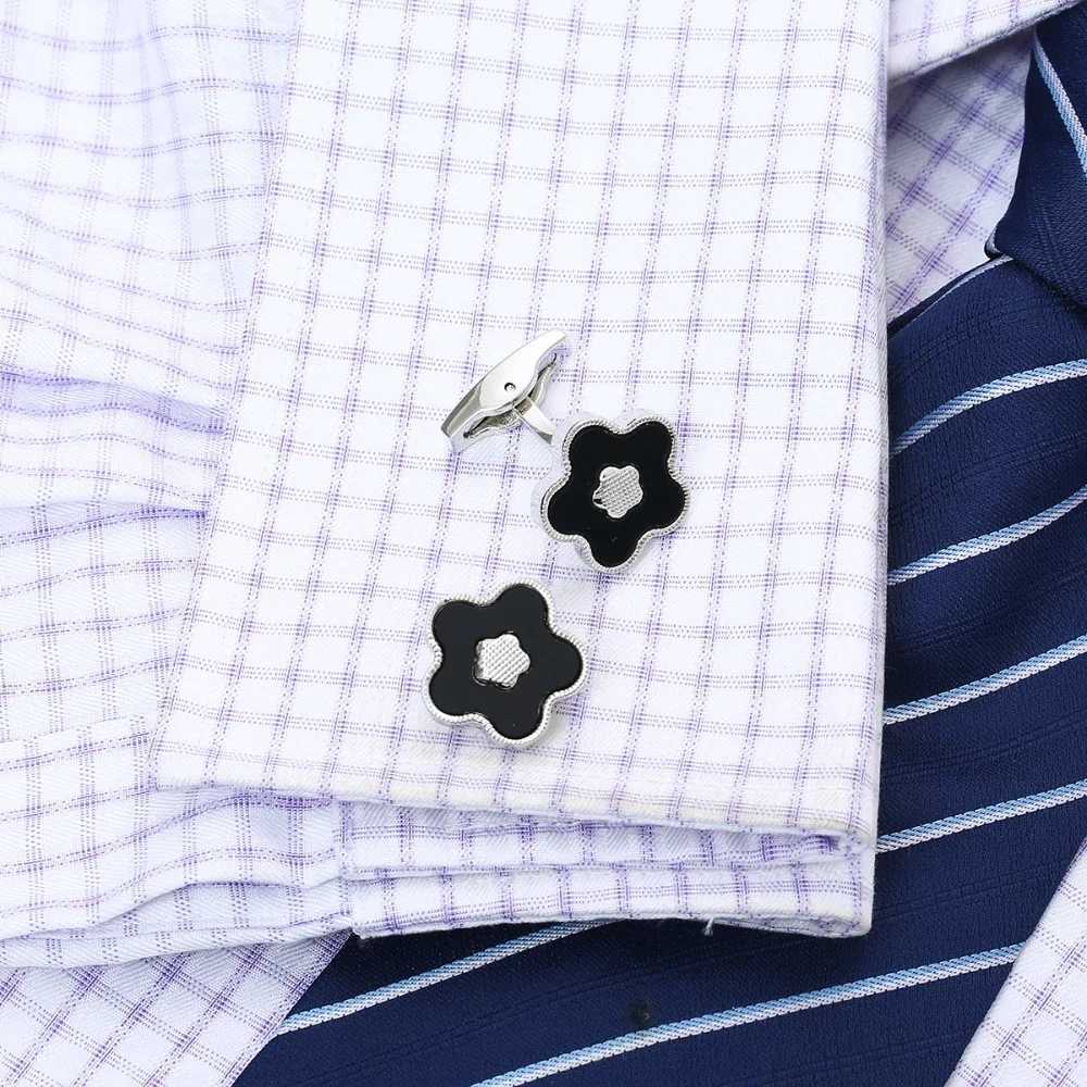 French Shirt Cufflinks High Quality Golden Two-color Lucky Flower BusinESS Banquet Wedding Mens and Womens Cuff LinksXJ250614