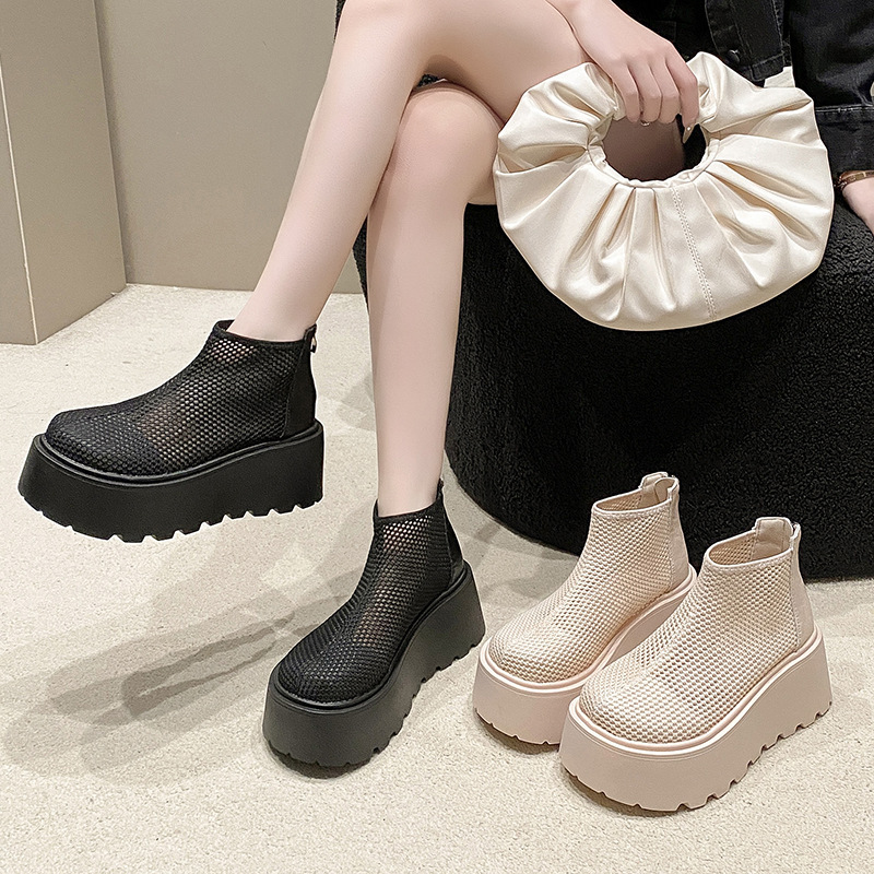 Ddmyoutdoor High Top New Summer Thick Soled Height Increasing Platform Shoes For Petite Women Mesh Breathable Outdoor Sandals Outdoor Shoes