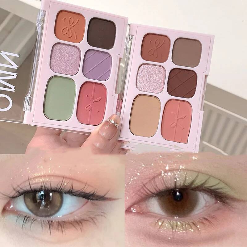 Six Color Matte Natural Eye Shadow One Plate Affordable Student Party Makeup High End Cosmetics From South Korea Cute Girl New