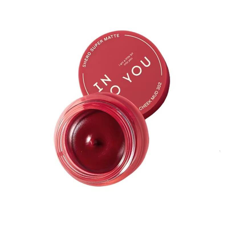 INTO YOU Mud Mousse Matte Velvet Glaze Cream Lipstick Blush Lip & Cheeks Korean Make Up happy