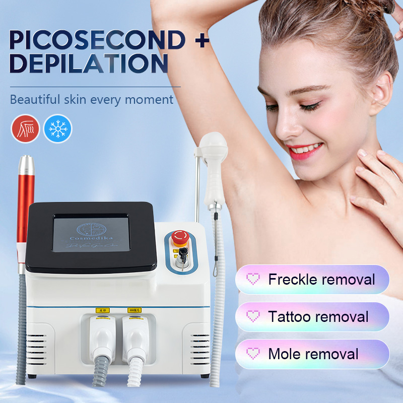 2 in 1 808nm Picosecond Laser Machine Professional Diode Laser Hair Removal Machine Painless Ice Hair Removal Tattoo Removal 3500W