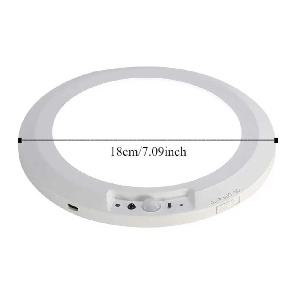 Practical Round Motion Sensor Lights Wireless induction 3 Color Ceiling Light Dimmable Motion Activated LED Closet Lamp GarageXJ2500613