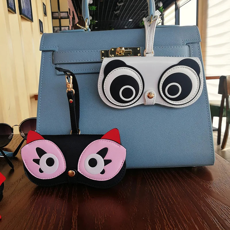 INS Animal Cartoon Women Portable Sun Eye Glasses Box Lips PU Leather Eyewear Case Sunglasses Cute Protection Bags 250610