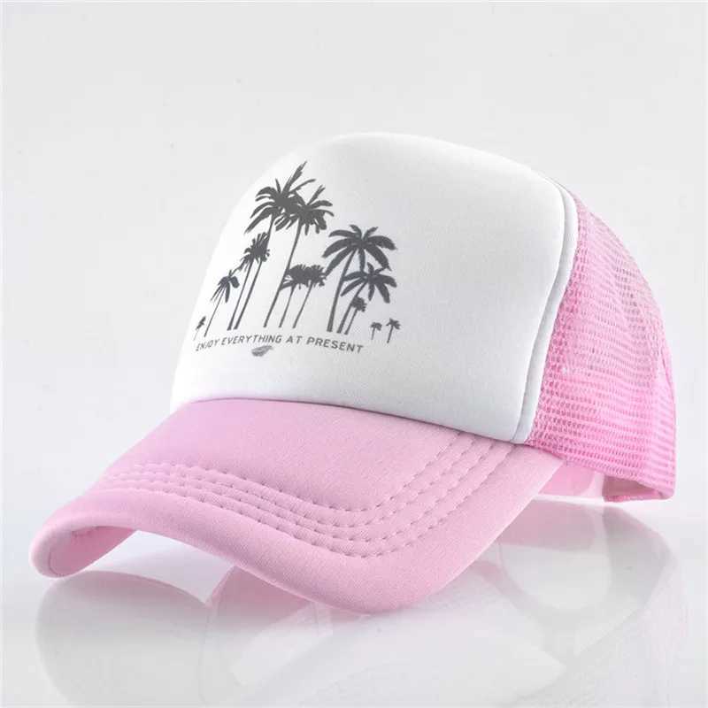 Beach Style Coconut Tree Mesh Baseball Cap Summer Outdoor Sport Trucker Caps Men Women Brand Hip Hop Snapback Gorra Casquette W250614