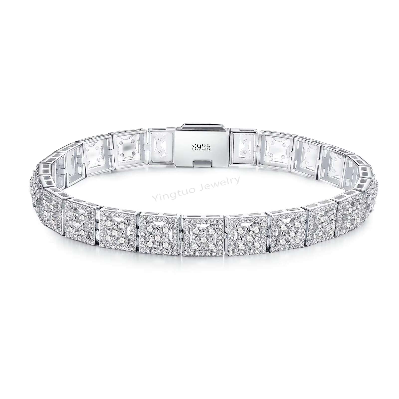 Hot Selling Hip Hop Iced Out Fine Jewelry S925 Silver Vvs Moissanite Tennis Chain Necklace Bracelet