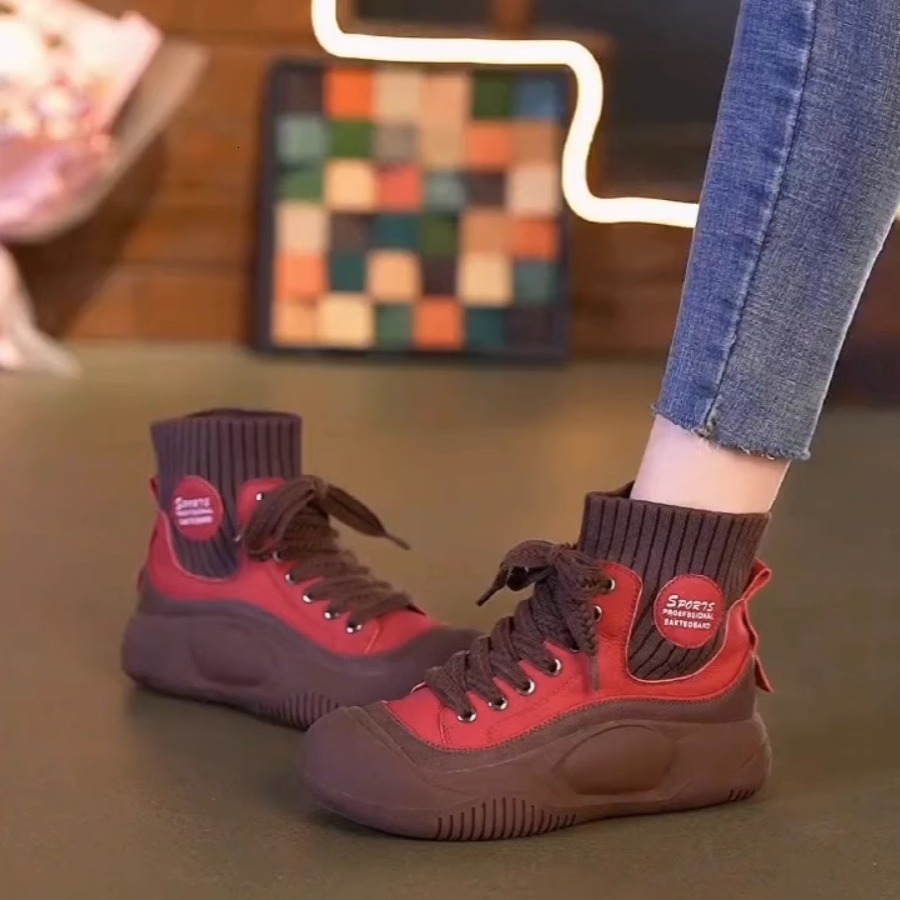 Ddmysports Autumn Genuine Leather British Style Mid Top Casual For Women Ugly Cute Big Head Fashion Breathable Short Boots S Shoes Trend Outdoor Shoes