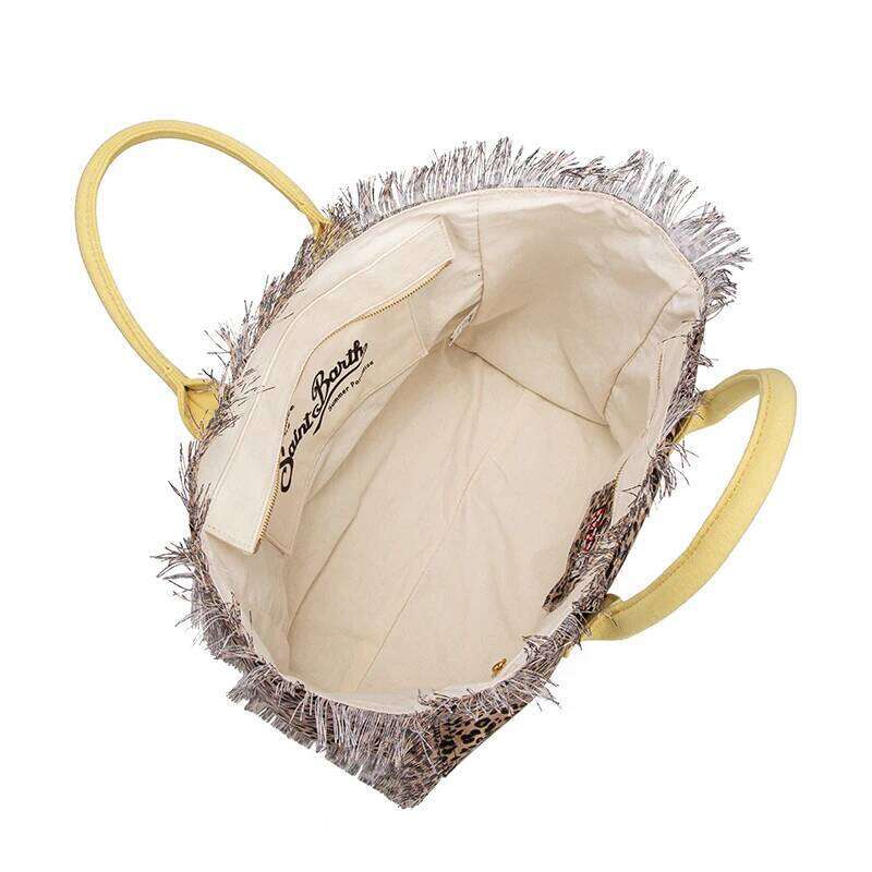 Lightweight Simple Design Fashionable Women's Large Capacity Leopard Print Letters Tote Bag