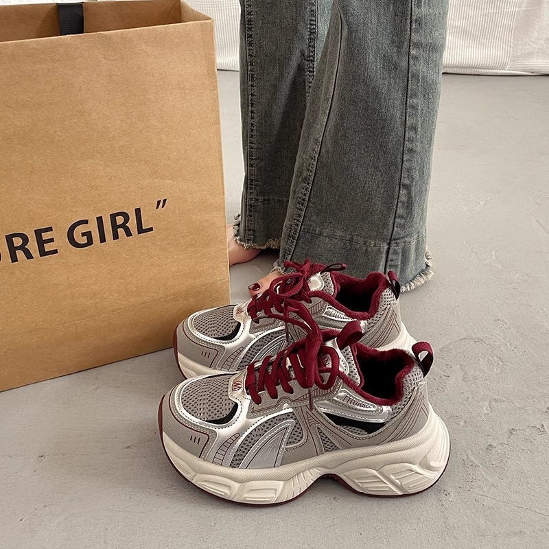 Ddmysports Versatile Thick Soled Dad For Women Spring New Student Casual Mesh Super Popular Slimming Running Shoes Outdoor Shoes