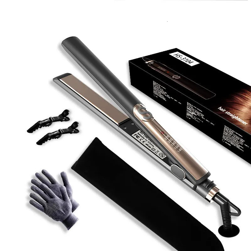 Professional Salon Flat Iron 2 in 1 Straightening Curling Iron and Straight Ceramic Hair Straightener 250611