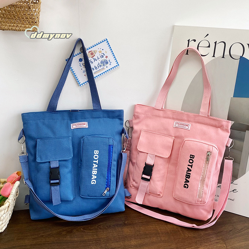 Minimalist Canvas Bag for Women, Large Capacity Tutoring Student Pencil Shoulder Bag, Multifunctional Handbag ddmynov