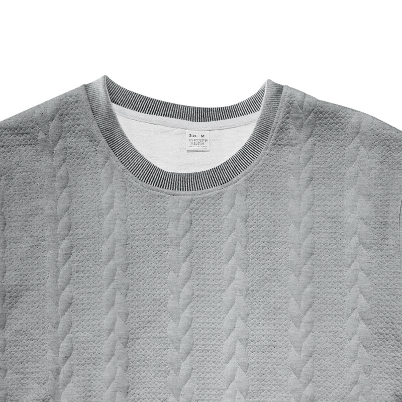 Sportswear Set Casual Sportswear Mens Knitted solid-color jacquard casual round-neck pullover short sleeve and shorts sportswear men's set Europe