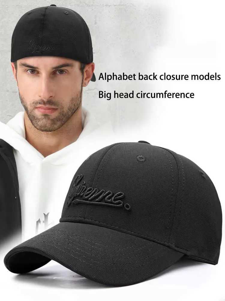 Fully Enclosed Hip Hop Hat Mens Large Size Hard Top Baseball Hat Shade Non-Fading Autumn and Winter Bald Cap W250614