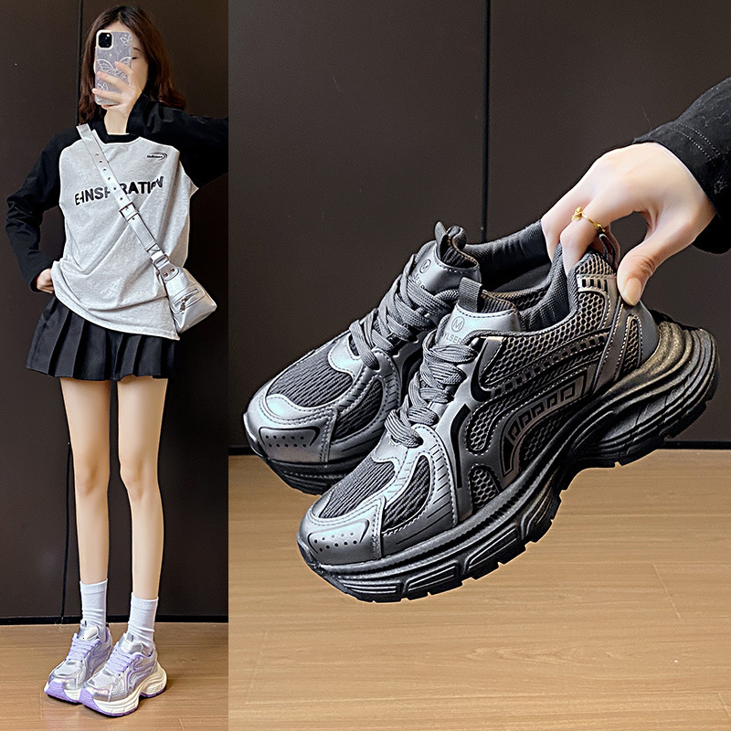 Ddmysports Ins Korean Version New Dad For Women Spring Student Sports Running Casual Shoes Thick Sole Height Increasing Zl Outdoor Shoes