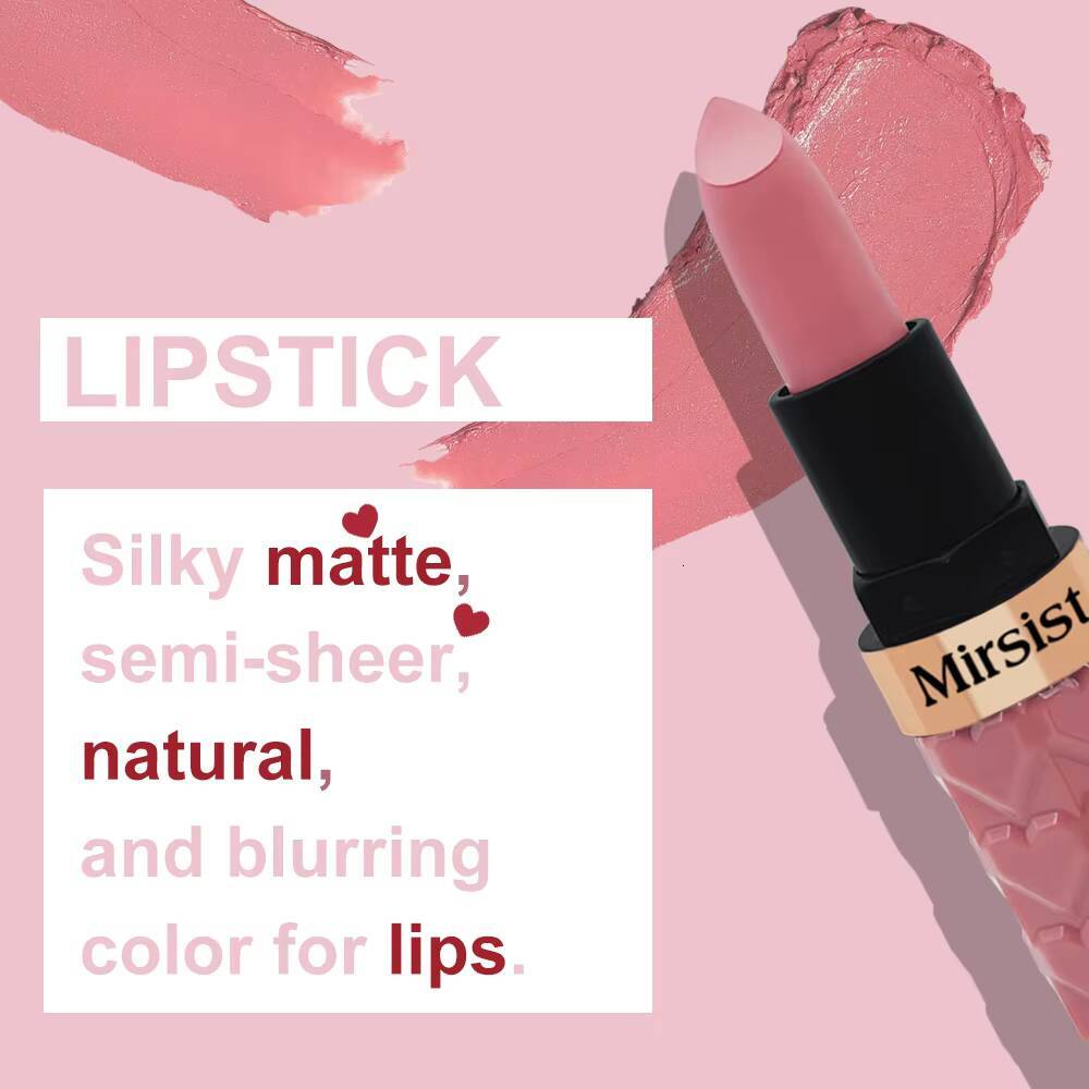 Waterproof Dark Matte Chestnut Lipstick Velvety Smooth Lasting Rich Pigment Everyday Makeup Moisturizing Non Cup Lip Stick happy