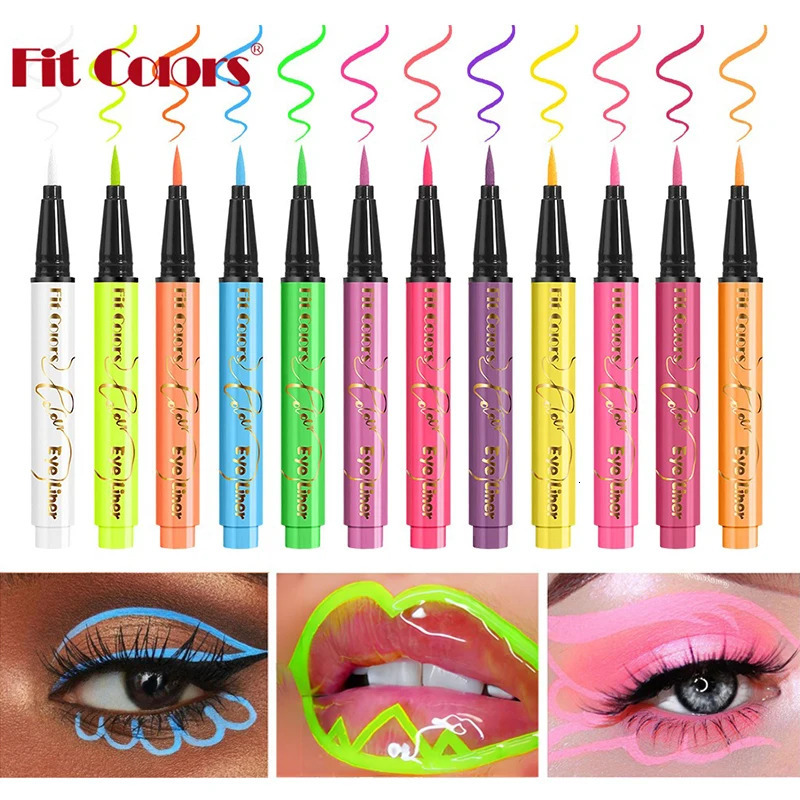 UV Fluorescent Colorful Liquid Eyeliner Pencil Waterproof Lasting Makeup Liquid Eye Liner Blue Green Yellow Eyes Cosmetics Pen 250614