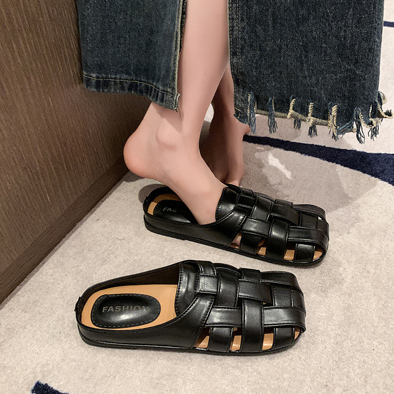 Ddmyoutdoor Ddmyoutdoor High End Closed Toe Slippers For Women Summer Outdoor Slip On New French Style Elegant Versatile Casual Mules Shoes Outdoor Sh