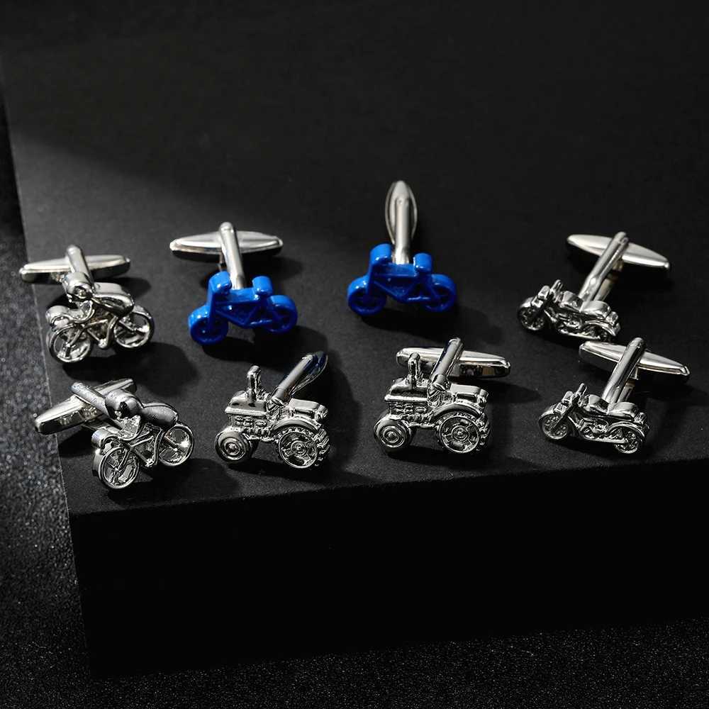 Motorcycle Bicycle Tractor Shaped Cufflinks Means of Transportation Jewelry Accessories For Men XJ250614