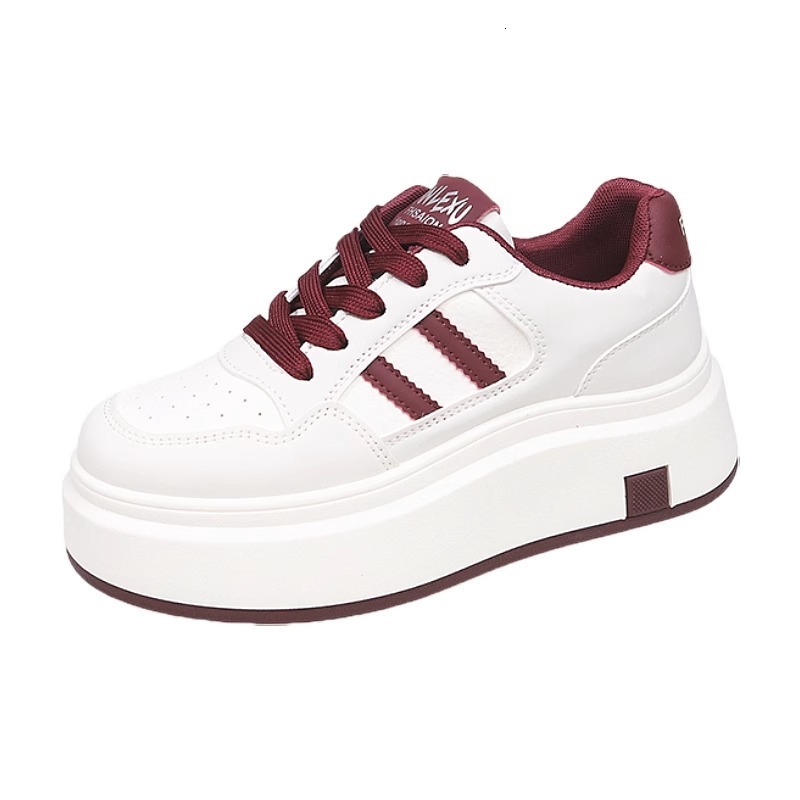 Ddmysports Women S Thick Soled Casual Leather Sneakers Spring New Versatile German Training Ins Style White Shoes For Students Outdoor Shoes