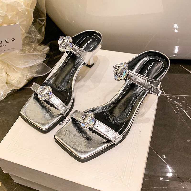 Ddmyoutdoor Summer New Style Bowknot One Strap Women S Plus Size Chunky Heel Square Toe Sandals Outdoor Shoes